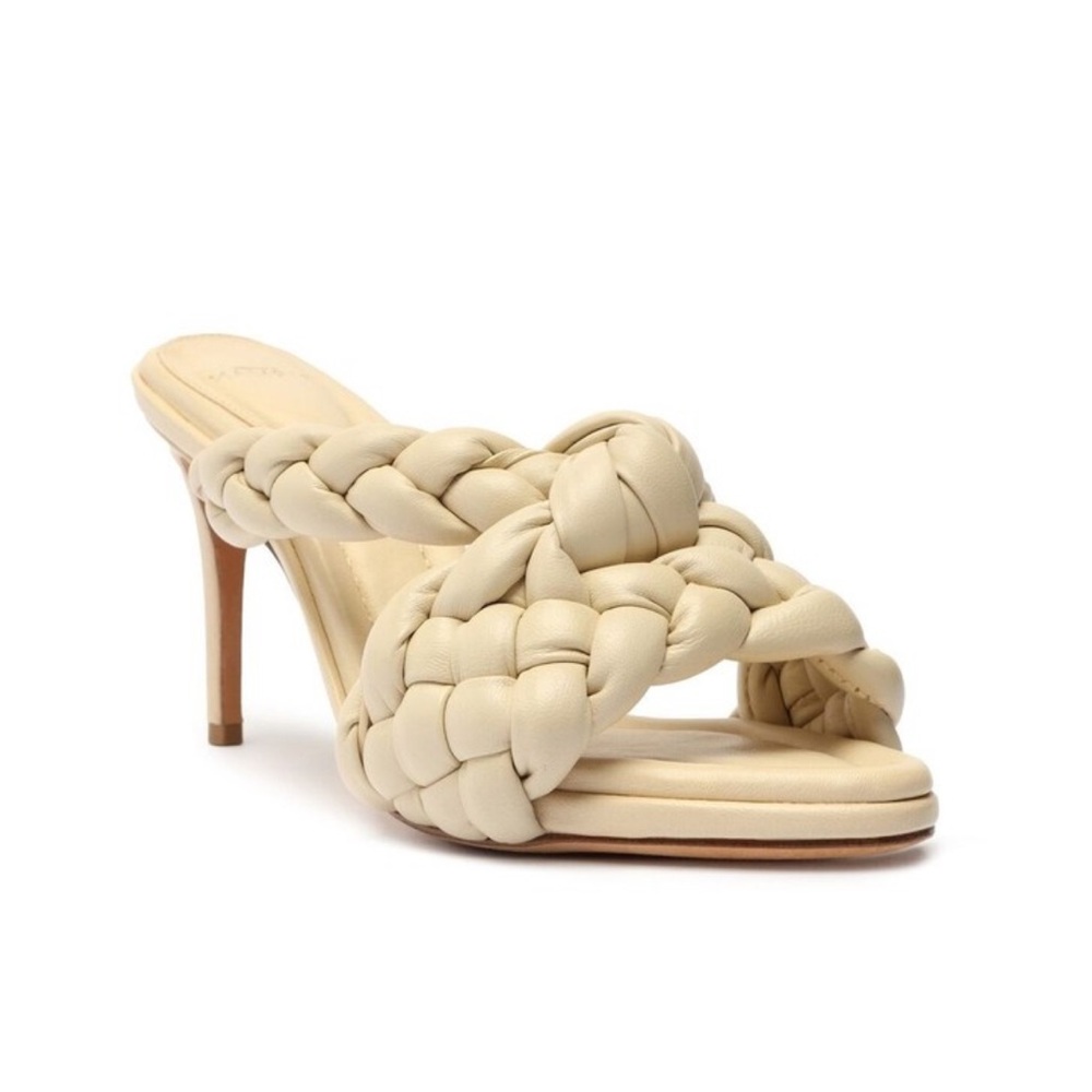 Alexandre Birman Women’s Carlotta Eggshell Leather Mules Shoes Sandals Size 39